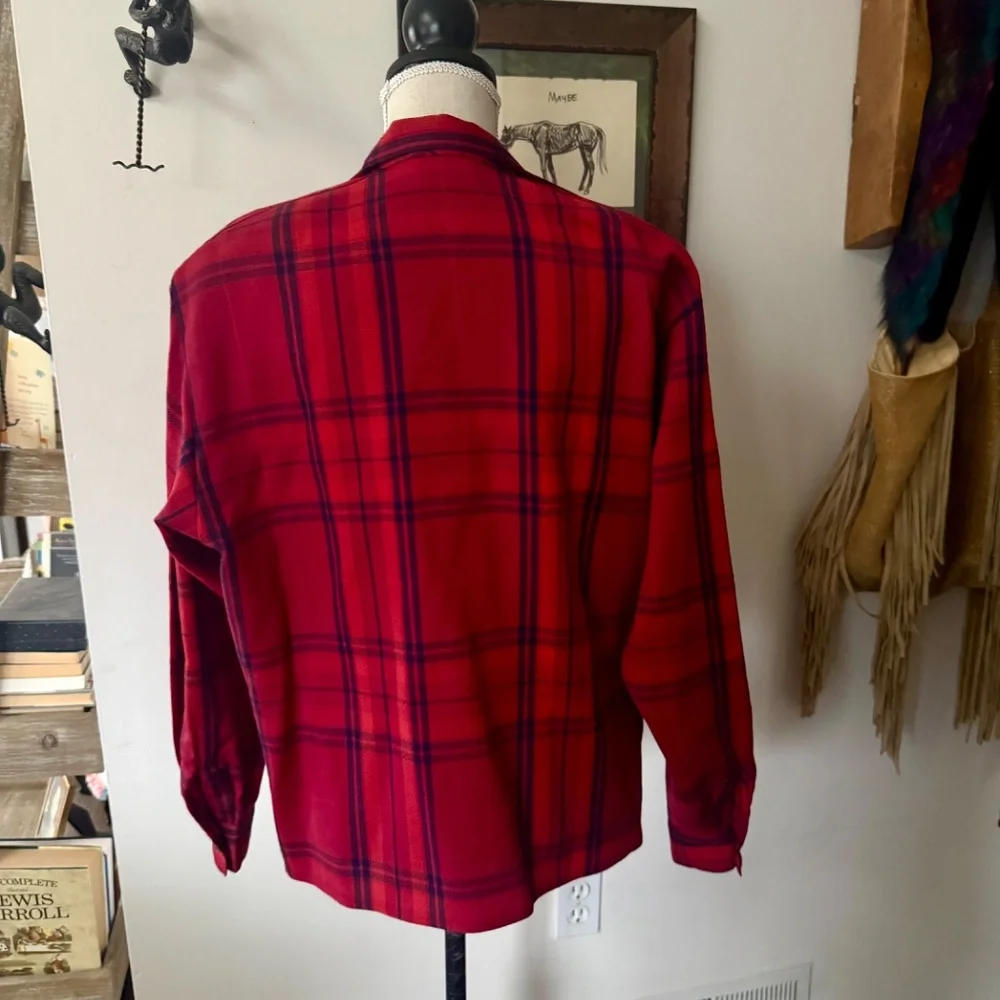 Vintage CHRISTIAN DIOR 100% Wool Plaid Blazer 8